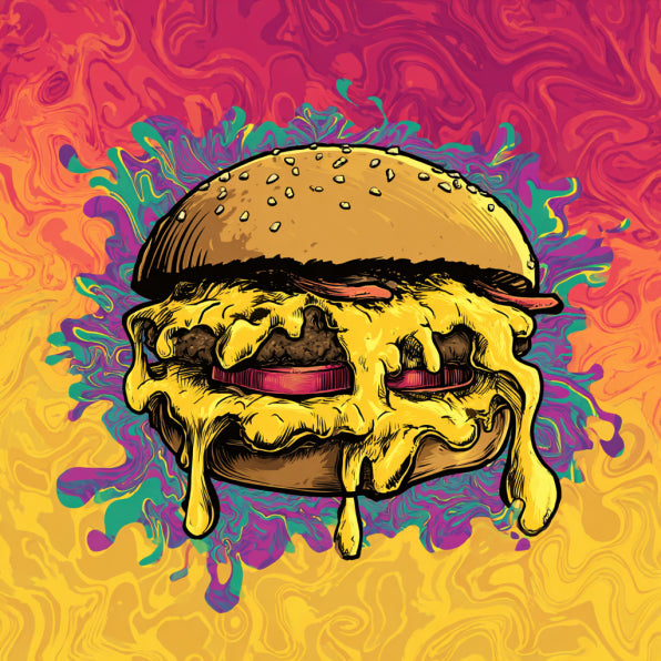 retrohaloart_a_poster_graphic_design_of_a_cheeseburger_melting__626aafbf-85da-4138-ae27-990136c72195.webp